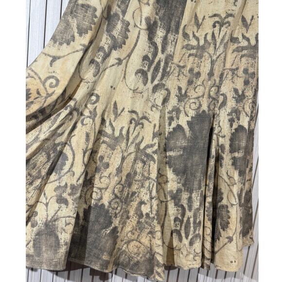 Lauren Ralph Lauren Floral Linen Midi Skirt Women’s Size 4 Brown A-Line Peasant - Picture 3 of 11